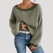 Women's oversized striped knit jumper sweater