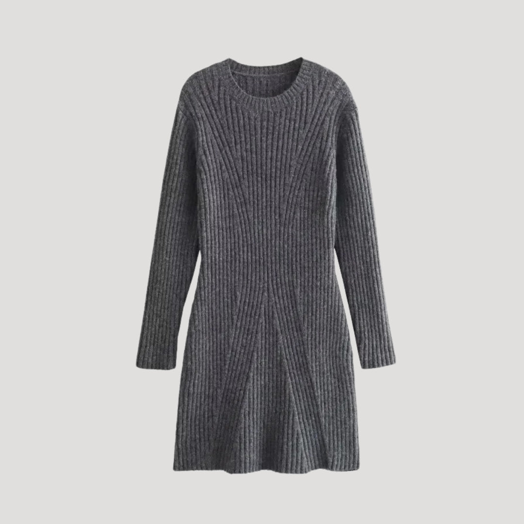 Ribbed knit sweater dress