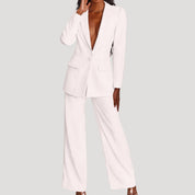 Women's blazer and trousers set wide leg suit co ord