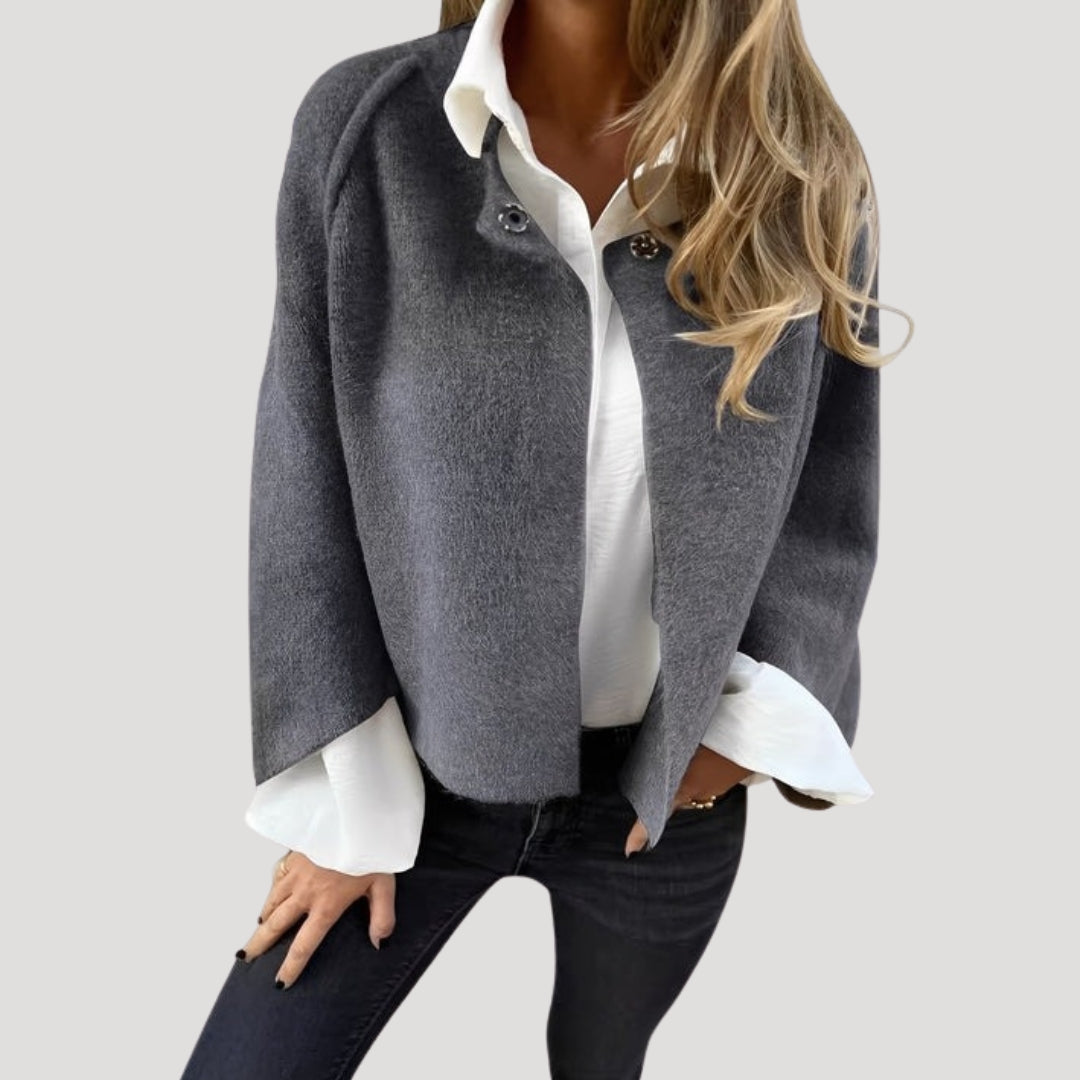 Women’s cropped cape style short coat jacket