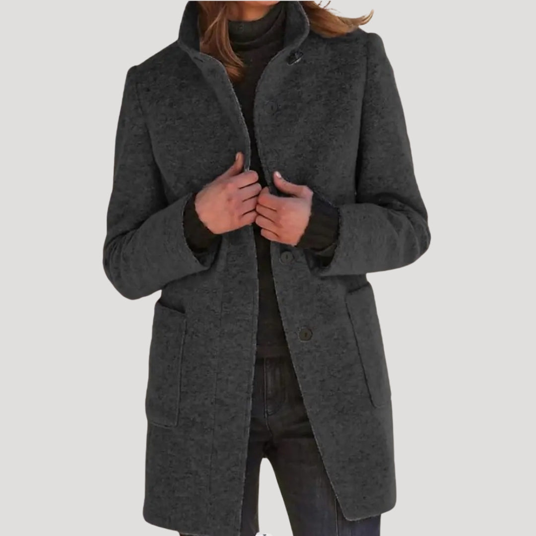 Women tailored wool blend coat