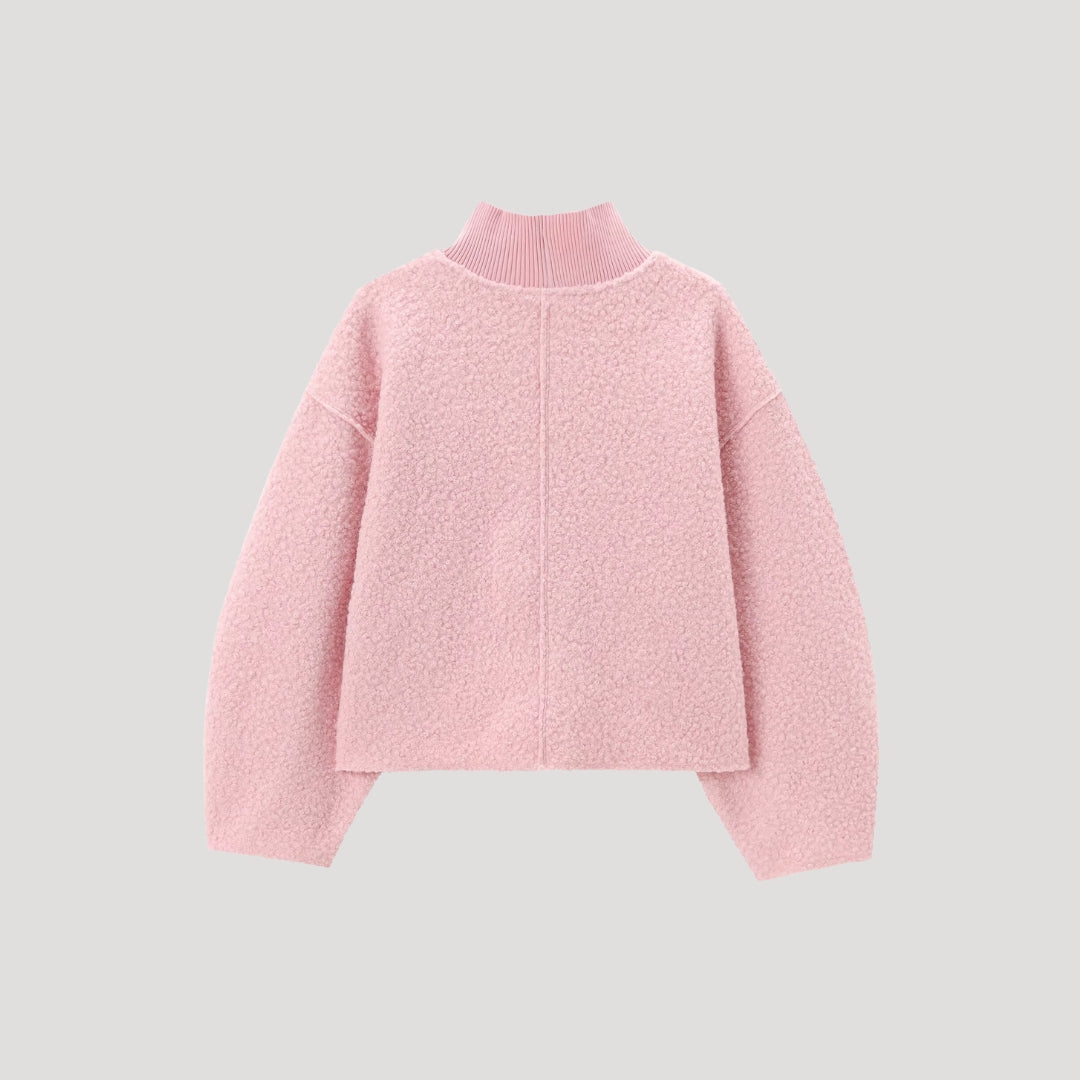 Women textured high-neck sweater