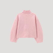 Women textured high-neck sweater