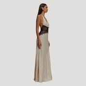 Women’s lace halter maxi wedding guest dress