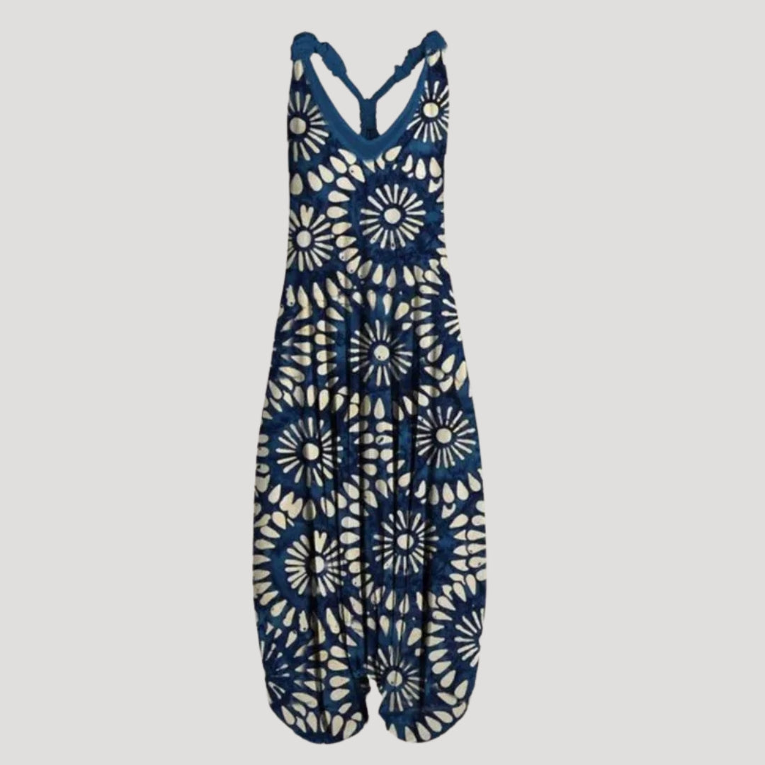 Women’s wide leg printed harem jumpsuit