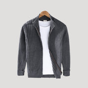 Men’s chunky knit winter zip up cardigan jacket