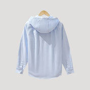 Men’s hooded zip front long sleeve overshirt