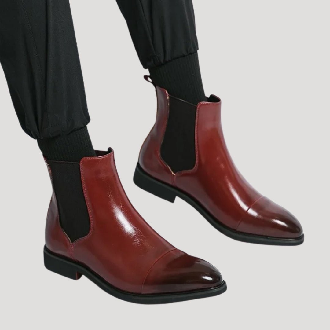 Men’s leather chelsea boots chunky heel style