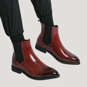 Men’s leather chelsea boots chunky heel style