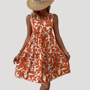 Women’s sleeveless tiered printed dress