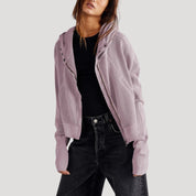 Women’s cropped zip up knit jumper top
