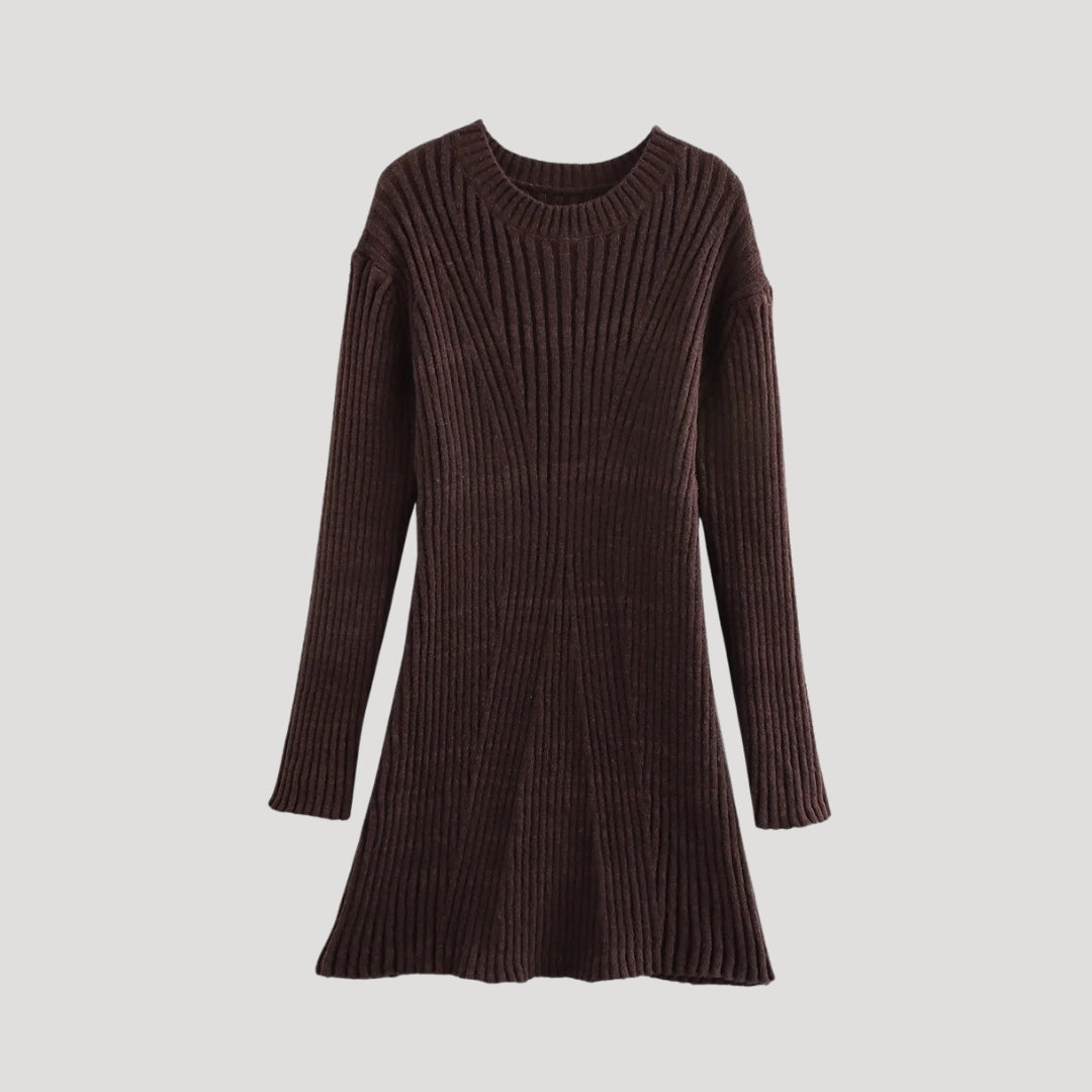 Ribbed knit sweater dress