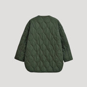 Women’s quilted oversized green fleece zip up jacket