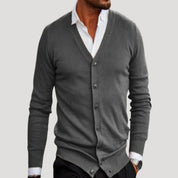 Men’s lightweight v neck button knit cardigan
