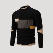 Graphic knit mock-neck sweater