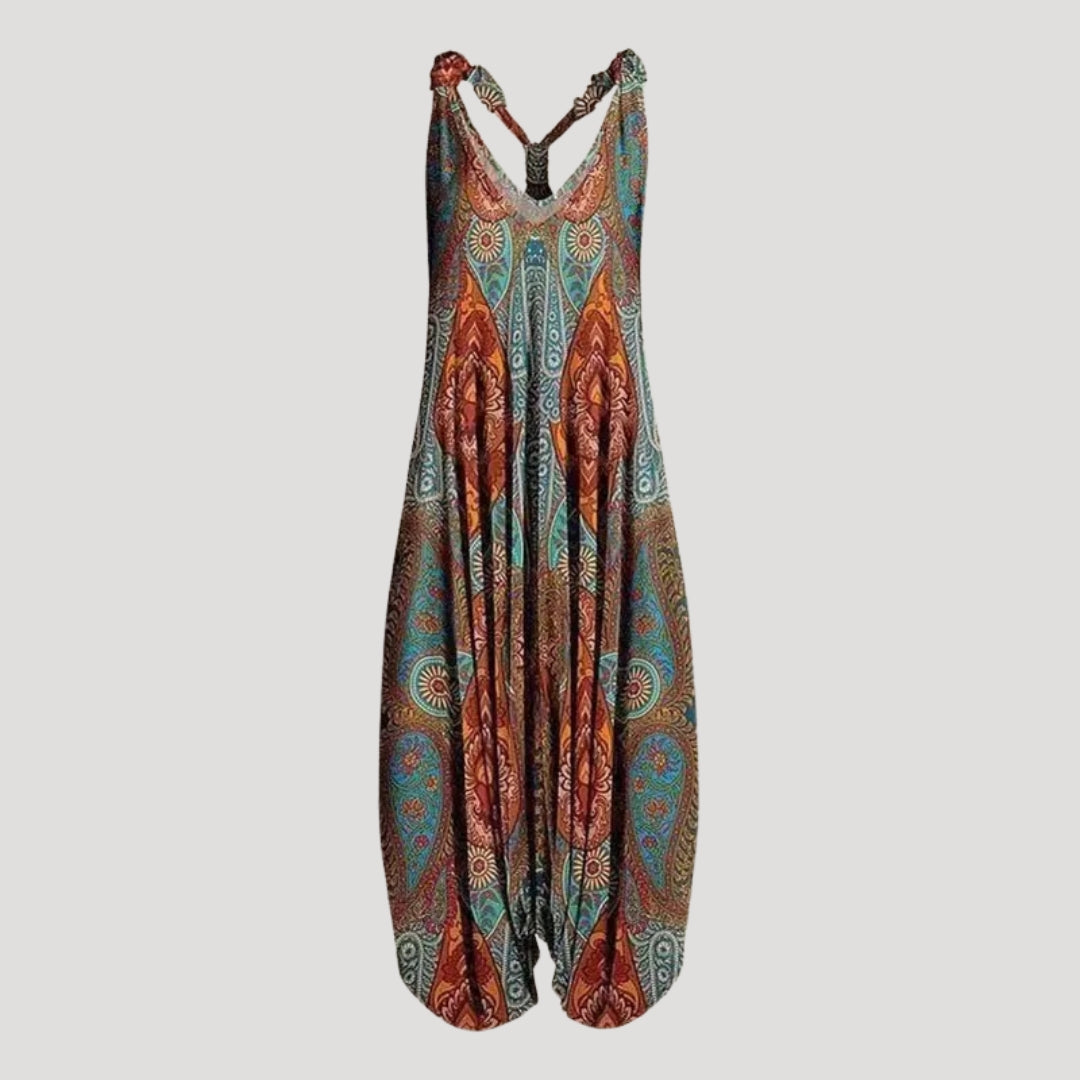 Women’s wide leg printed harem jumpsuit
