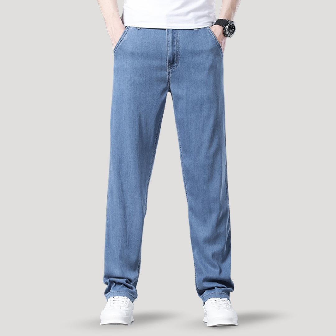 Relaxed fit straight-leg jeans