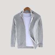 Men’s chunky knit winter zip up cardigan jacket