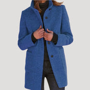 Women tailored wool blend coat