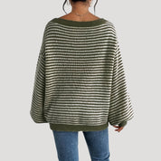 Women's oversized striped knit jumper sweater