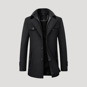 Men’s winter coat – mid length with smart zip front