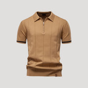 Men's summer knitted short sleeve polo shirt