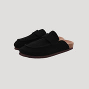 Women’s suede slip ins – wide fit flat clogs