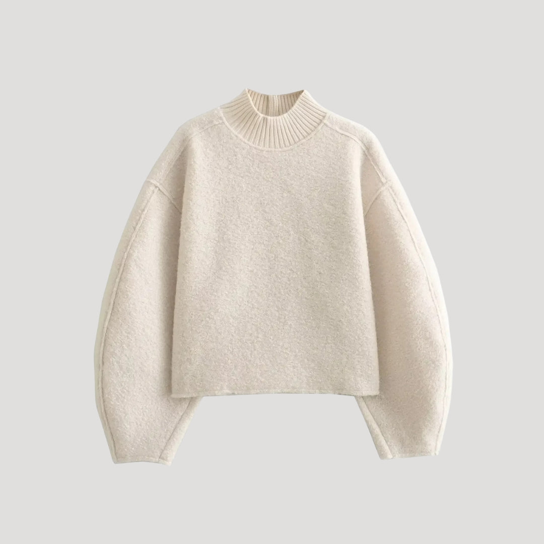 Women textured high-neck sweater