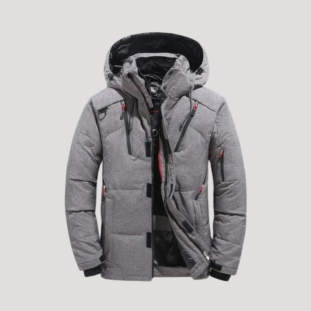 Men waterproof hooded puffer jacket