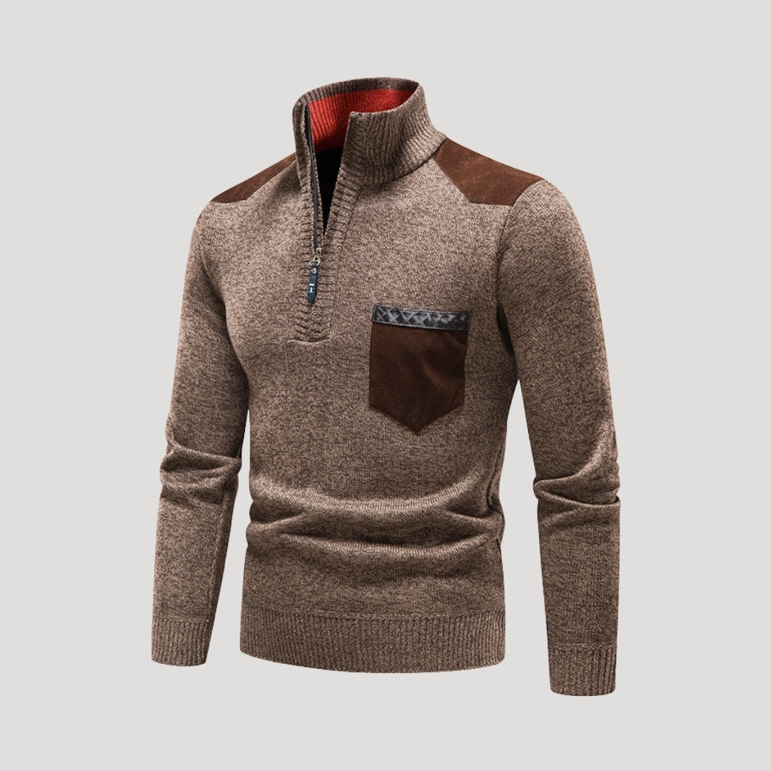Men’s quarter zip jumper knitted half zip pullover