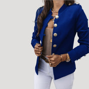 Women’s tailored spring jacket with button fastening