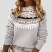 Women fair isle patterned sweater