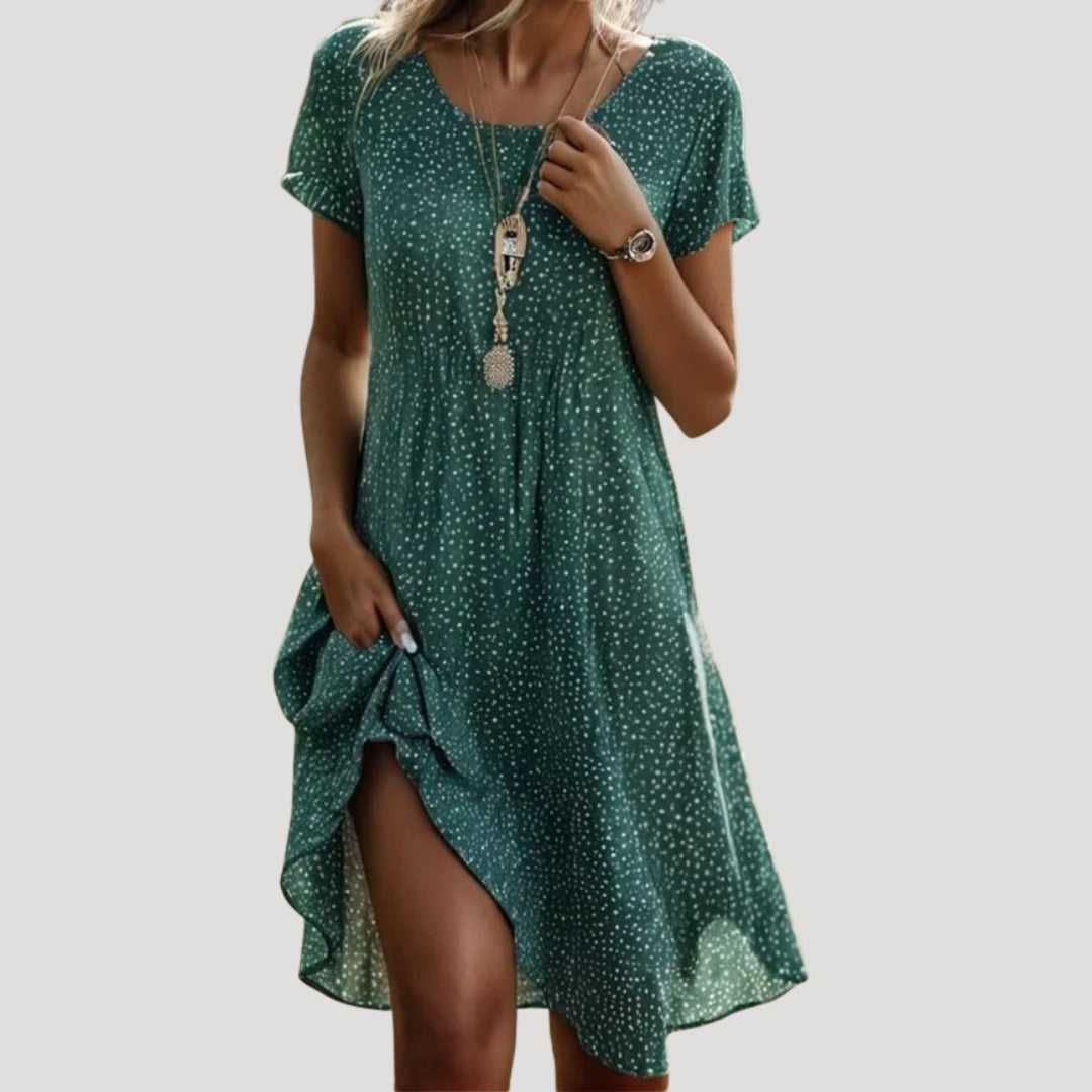 Women’s floral v neck short sleeve midi dress