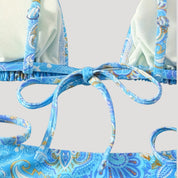 Paisley print tie-side bikini set