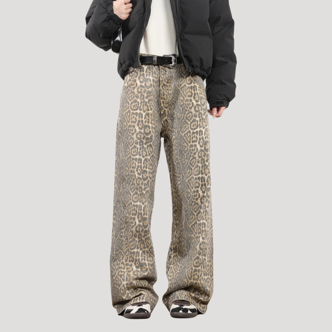 Leopard print relaxed pants