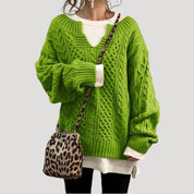 Women chunky cable knit jumper