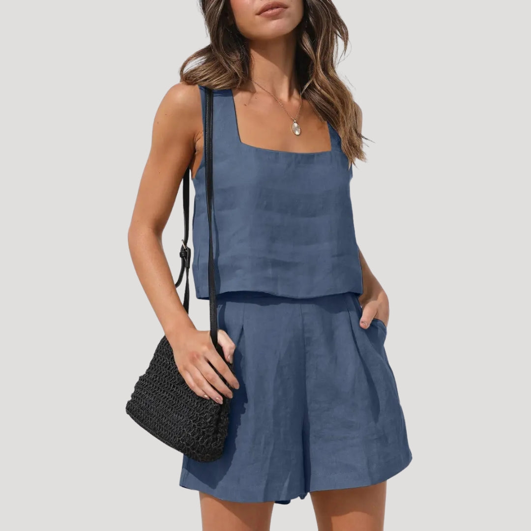 Women’s linen co ord shorts and top set