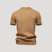 Men's summer knitted short sleeve polo shirt