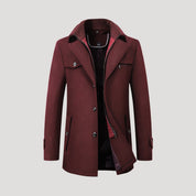 Men’s winter coat – mid length with smart zip front