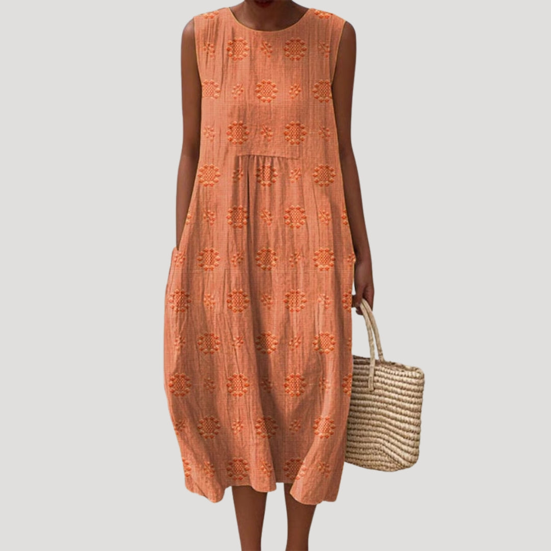 Women’s sleeveless textured midi dress