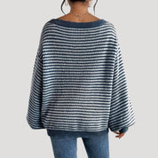 Women's oversized striped knit jumper sweater