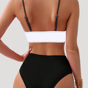 Color block high-waist bikini set