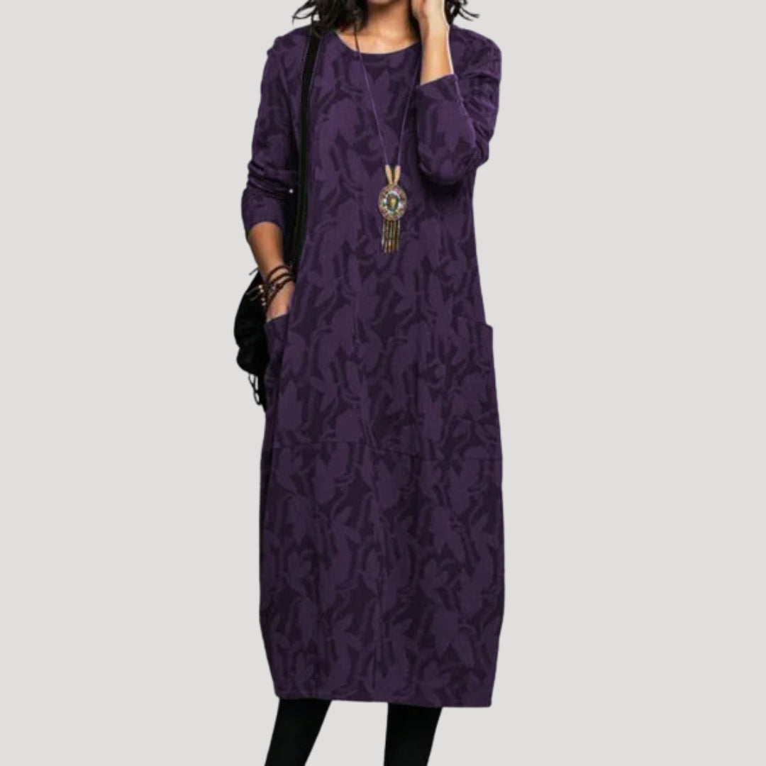 Women’s long sleeve printed midi dress