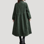 Women’s long button front midi swing coat