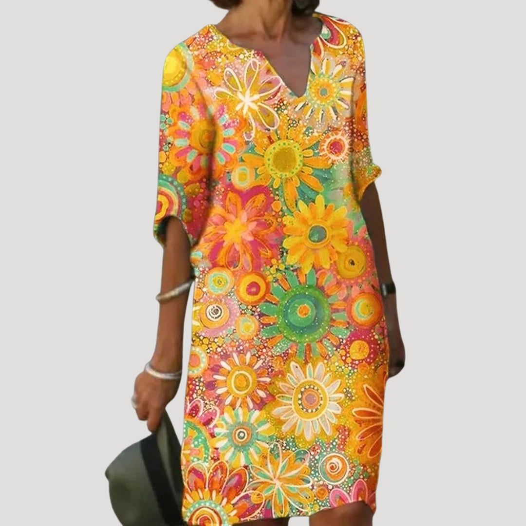 Women’s floral v neck midi summer dress