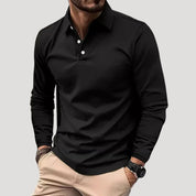 Men’s long sleeve polo shirt smart casual top