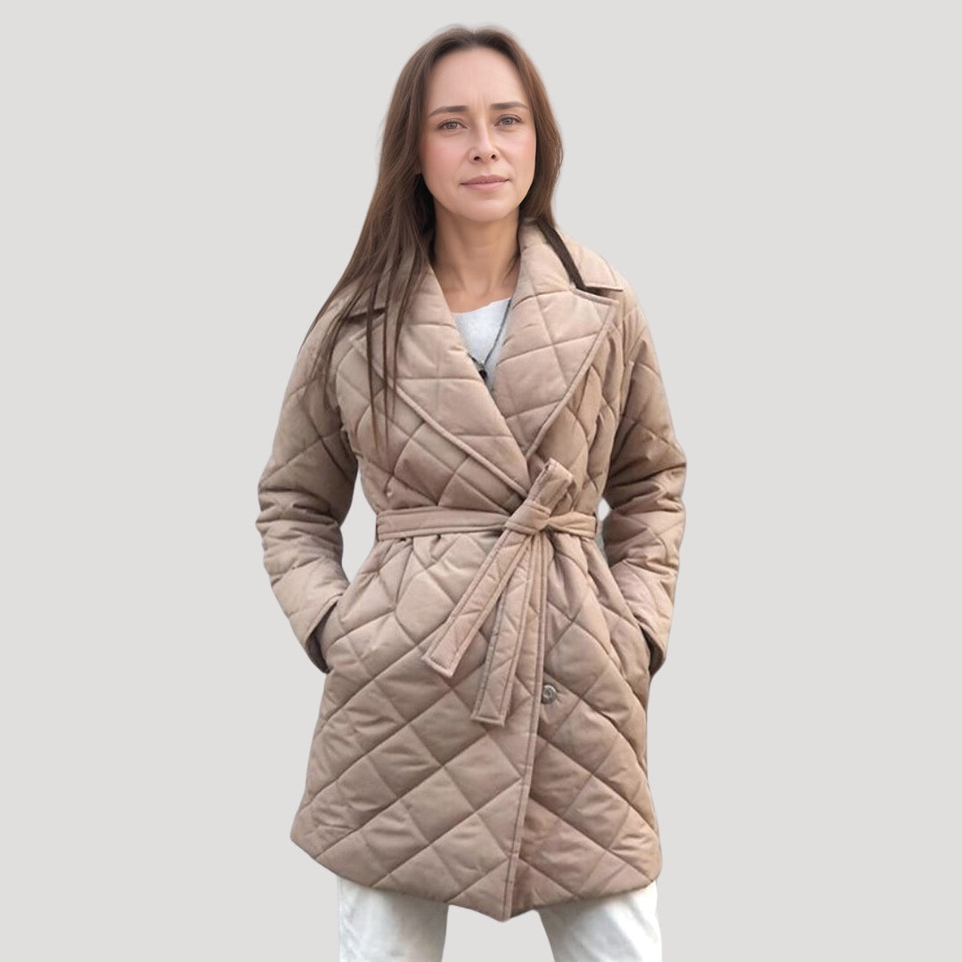 Quilted wrap coat