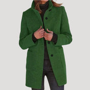 Women tailored wool blend coat