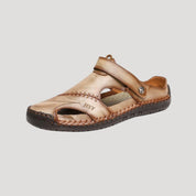 Men’s leather closed toe walking strap sandals