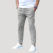 Men’s slim fit elastic waist casual chino trousers